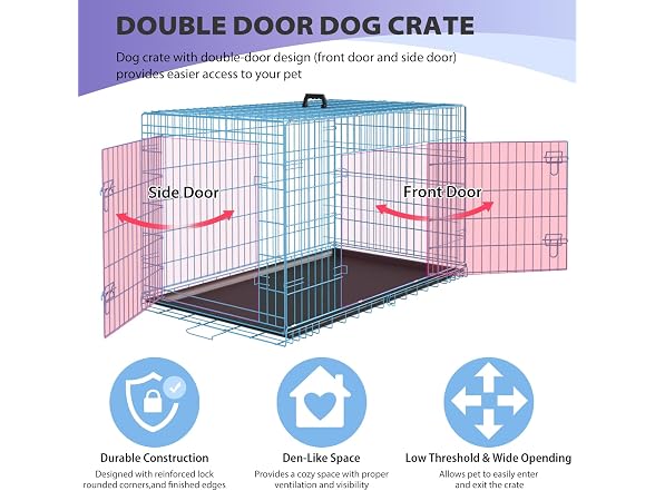 BestPet | Dog Crate | 48" | Blue | Foldable