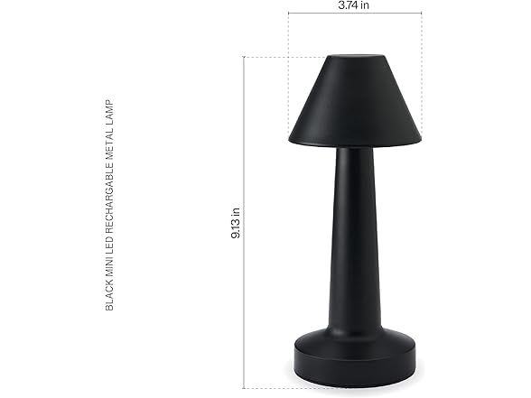 Elements Rechargeable LED Table Lamp Nine Inch Black