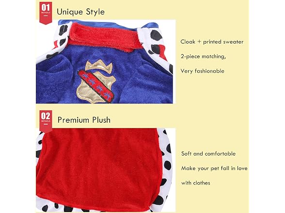 SEIS Halloween 3 Pcs Dog King Cloak Costume