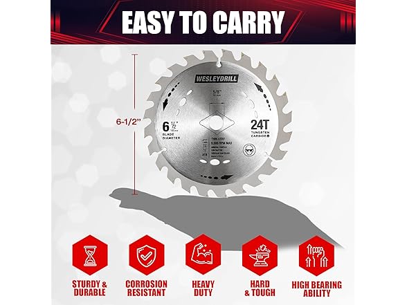 wesleydrill 6.5" Circular Saw Blade 10pk
