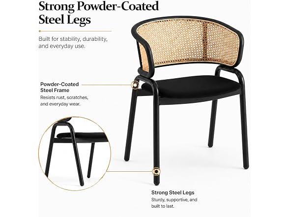 Leisuremod EC20BL Ervilla Dining Chairs