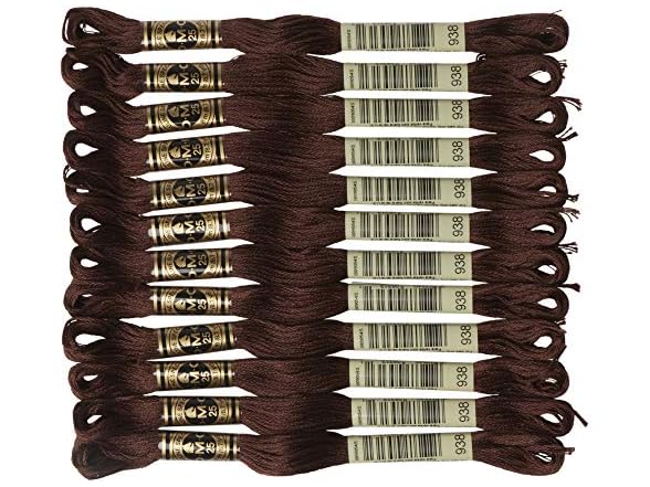 DMC 6-Strand Embroidery Cotton Floss, Ultra Dark Coffee Brown