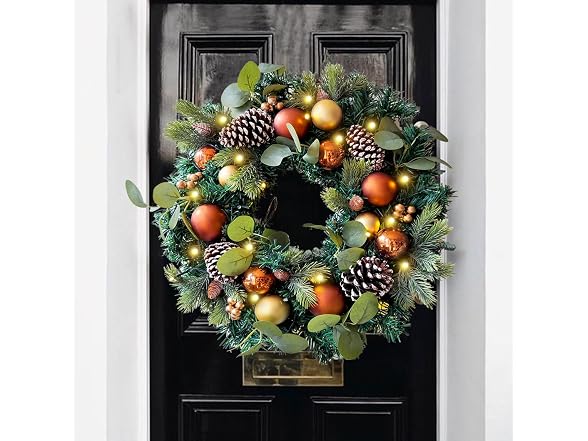 Wanna-CUL Copper/Gold 20" Pre-Lit Wreath