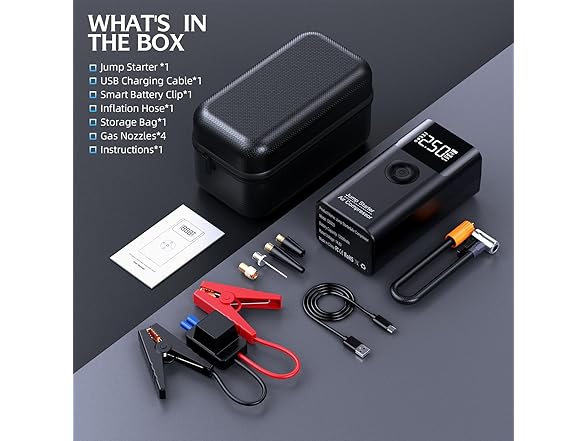 LERTIN 10-in-1 Jump Starter with Air Compressor