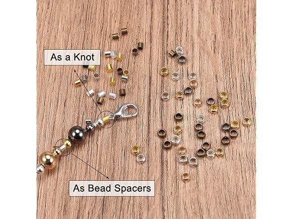 uxcell 1000Pcs Crimp Tube Beads, 2.5x2.5mm Brass D