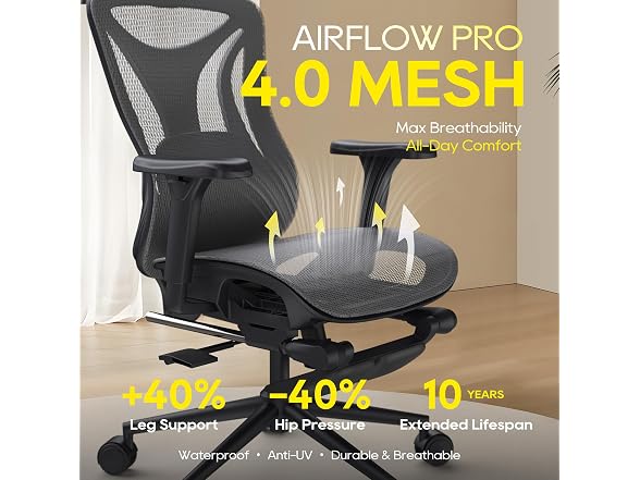 CYKOV Reclining Mesh Chair w/ Footrest