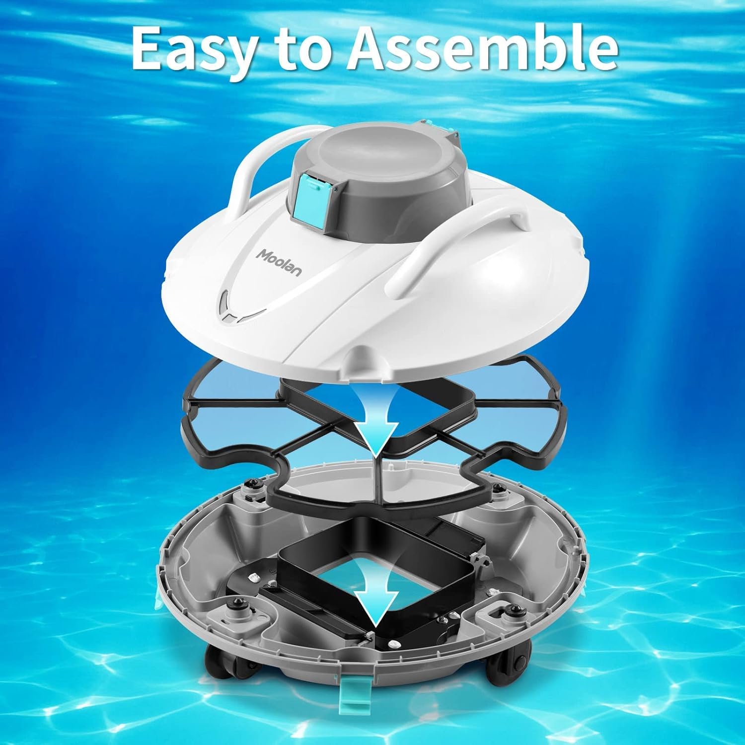 Moolan S1 Cordless Pool Vacuum Cleaner White - Gallery 9