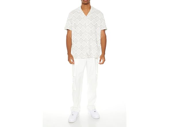 Forever 21 (M) Lace Diamond Button-Front Shirt