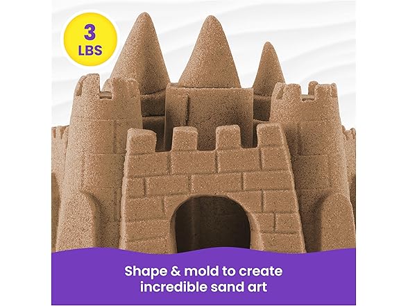 Kinetic Sand, 3lbs Beach Sand for Ages 3