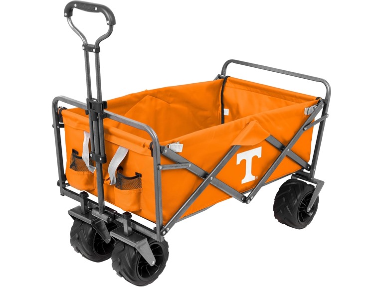 Smart Design Collegiate Heavy-Duty Utility Collapsible Sports Wagon – Heavy Duty Wheels Beach Cart - 20.15 x 35.5 x 22.5 inch -TENNESSEE