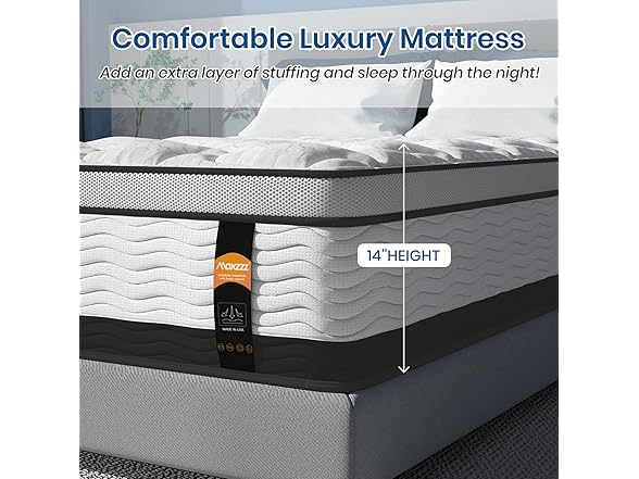 Maxzzz 14 inch Queen Hybrid Mattress