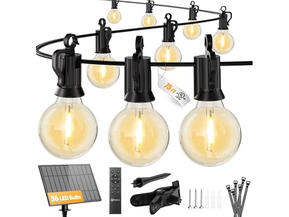 Brightown 75FT 36LED Solar String Lights