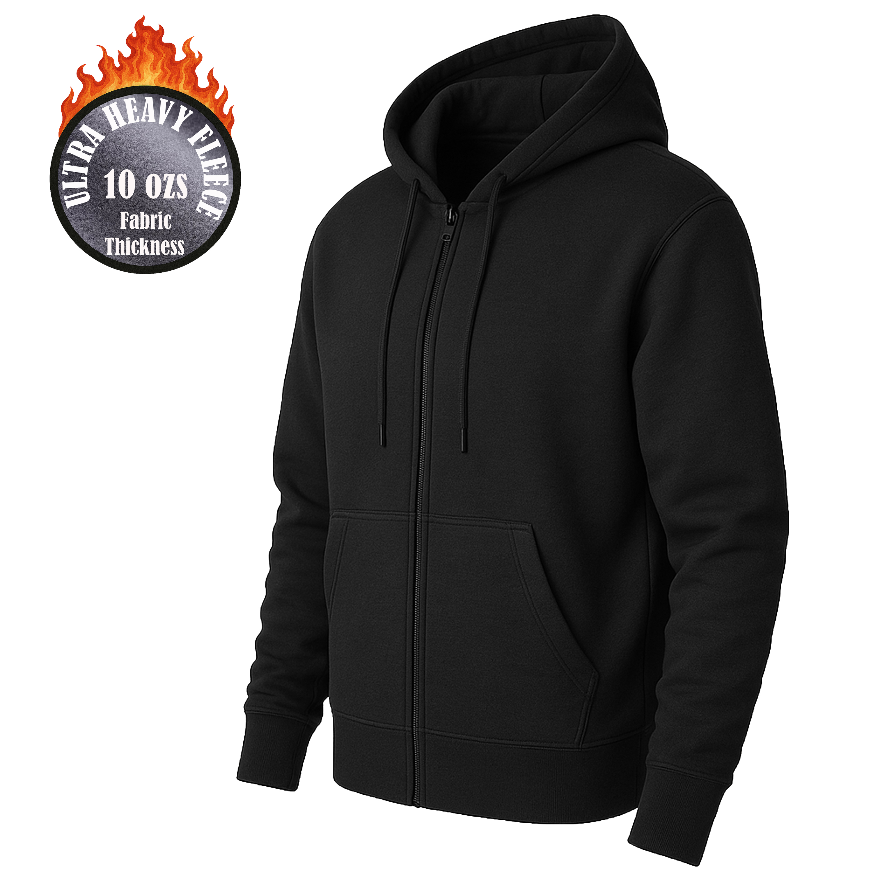 Mens Heavyweight Fleece-Lined Full Zip Hoodie - Gallery 16