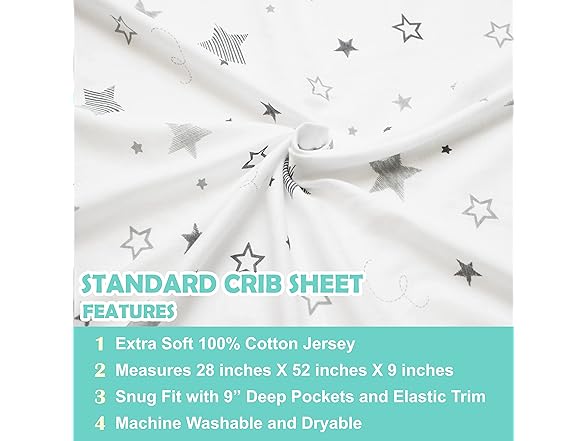 American Baby Company 2Pk Crib Sheets