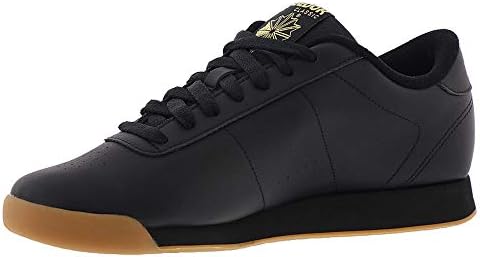 Reebok Princess Sneakers for Women, Comfortable Walking or Tennis Womens Shoes, Black/Gum, 6.5