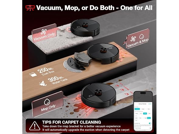 LVKANGDA Robot Vacuum and Mop Combo