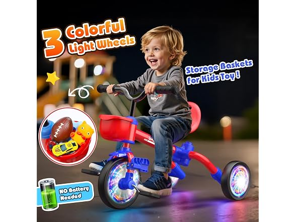 Kkdi 5-in-1 Toddler Bike, Blue