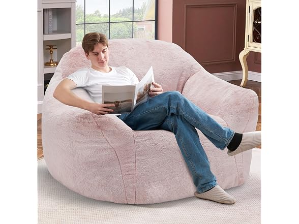 Homguava Pink Giant Bean Bag Chair