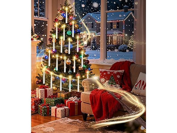 Tenmiro Floating Candles with Wand