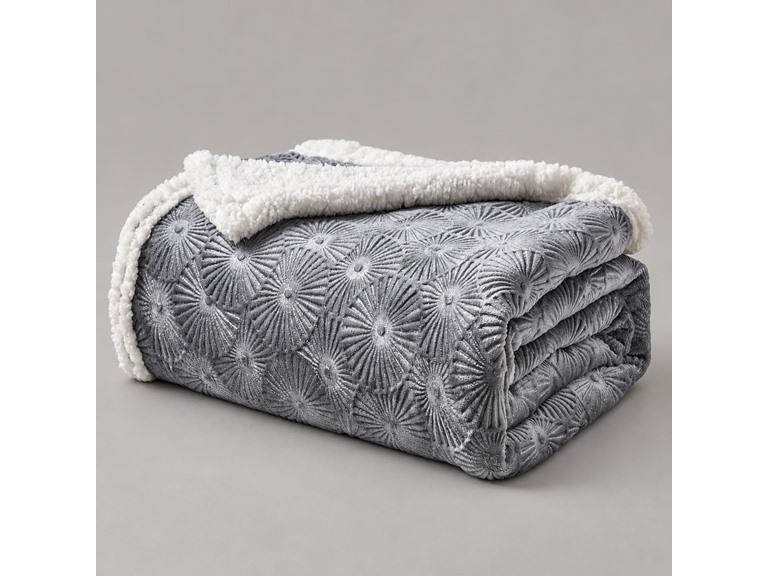 50 x 60 Embossed Sherpa Throw Blanket