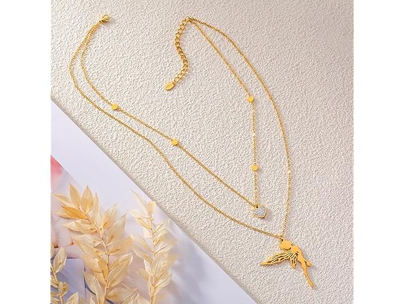 SABAAH Angel Pendant Necklace Gold