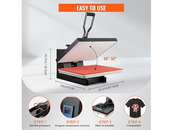 VEVOR Heat Press 16x20, 1700W Power