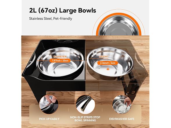 CZPET Elevated Dog Bowls Stainless