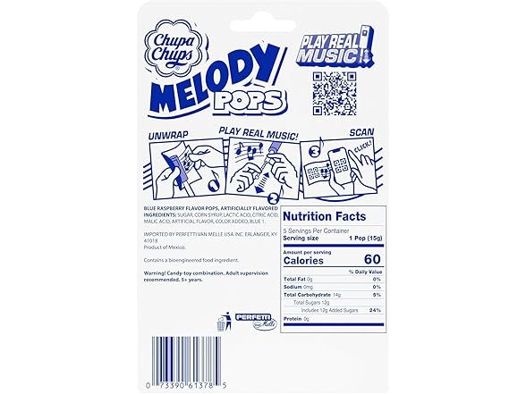 5CT Chupa Chups Melody Pop, Blue Raspberry
