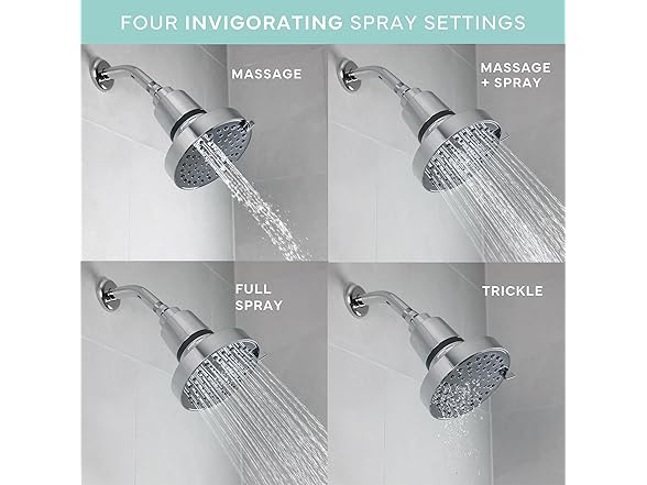 4-Setting Filtered Shower Head Chrome