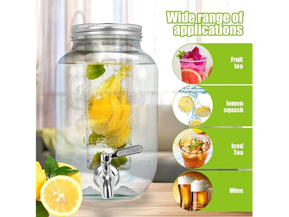 DD&HAPP Glass Drink Dispenser W/ Stand