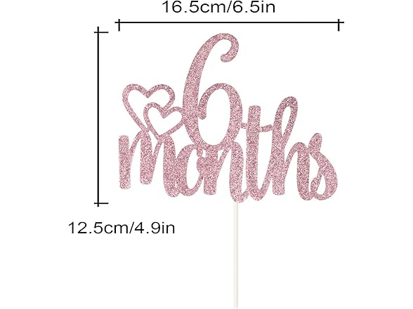 6 Months Half Birthday Cake Topper