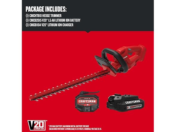 CRAFTSMAN CMCHT810C1 V20 Cordless Hedge Trimmer