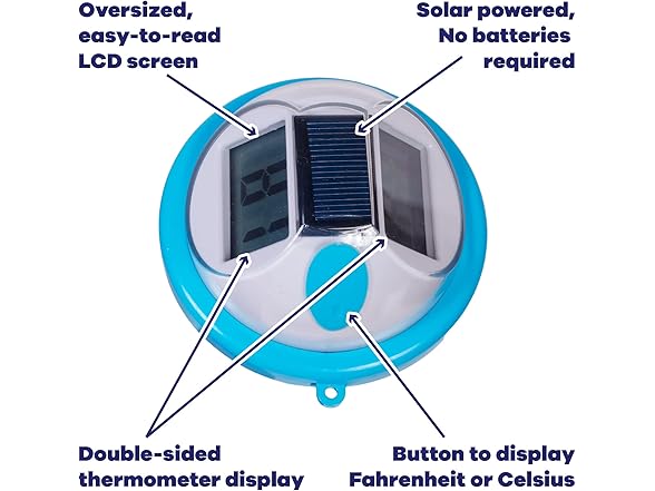 GAME GAME Solar Digital Pool & Spa Floating Thermomete