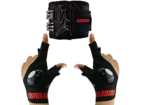 GUSATOLAS LED Flashlight Gloves for Men