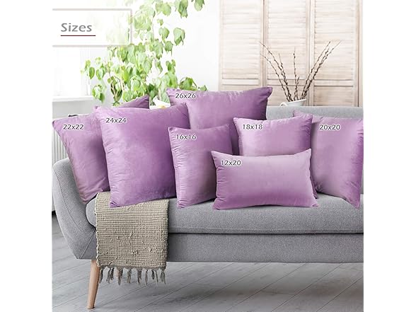 Nestl Throw Pillow Covers, Cozy Velvet, Set of 4