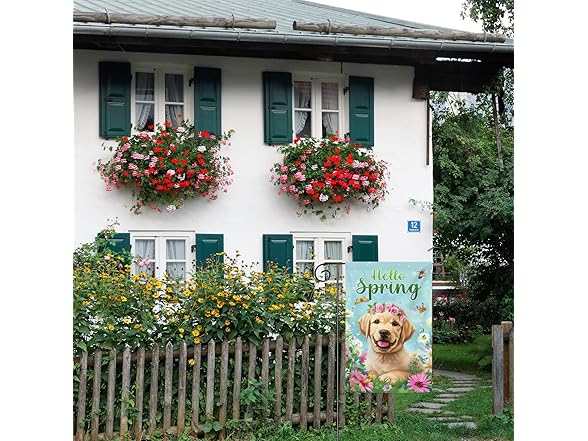 Hello Spring Garden Flag 12x18