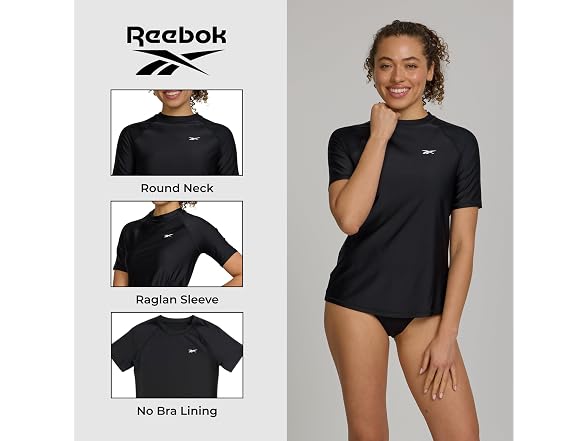 Reebok Womens S/S Rash Guard Swim Shirt