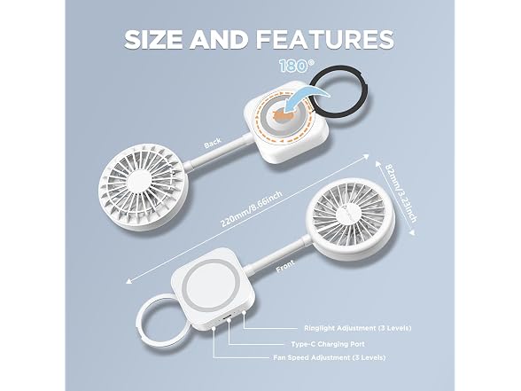 Pursuit FAN-WT Phone Fan with Ring Light 1 or 2pk