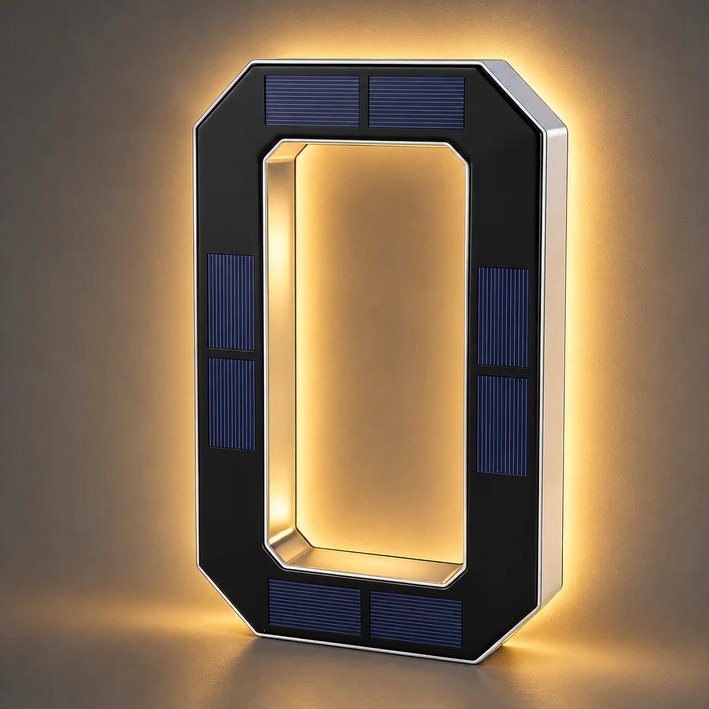 Infinite Basics Solar LED House Number Sign – 6.7" (0-9, A-D) - Gallery 15