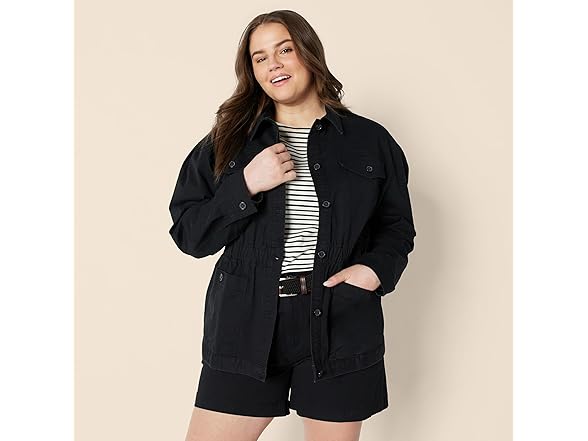 AE Womens RelaxedFit DroppedShoulder Twill Jkt
