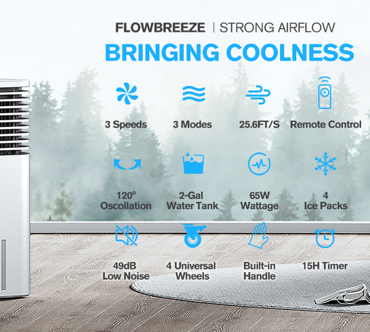 FLOWBREEZE 24 Windowless Portable Air Conditioner, Black - Gallery 6