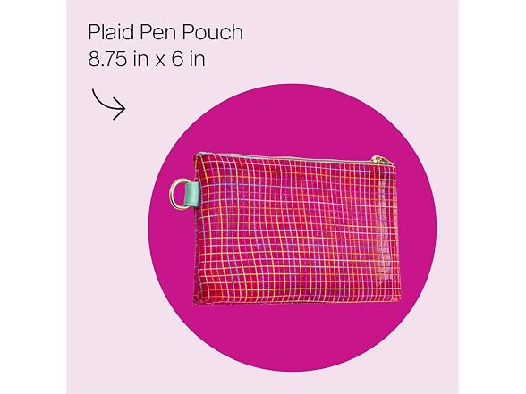 Post-it Pink Plaid Woven Mesh Pen