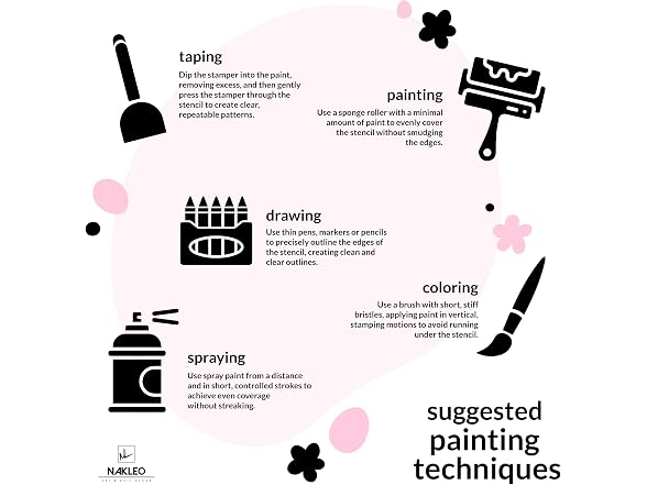 NAKLEO Easter Painting Stencils Set 5 A4