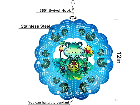 GOTOME Frog Wind Spinners 3D
