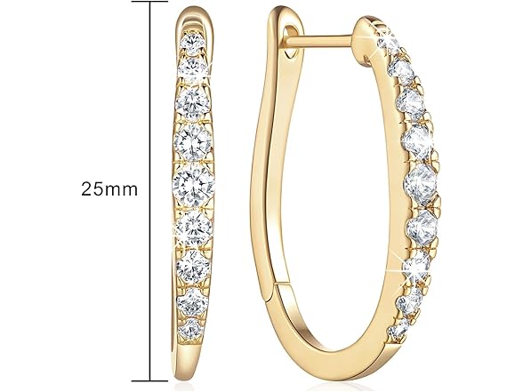 Aidomiya 14k Gold Plated Hoop Earrings 25mm