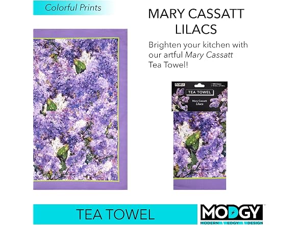 MODGY Dish Towel for Kitchen and Home Mary Cassatt Lilacs