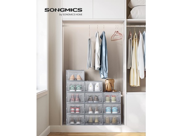SONGMICS Pack of 12 Shoe Storage Organizers