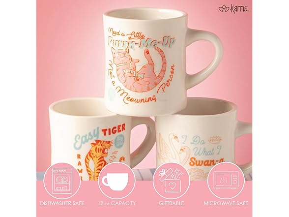 Karma 12 oz New Bone China Coffee Cup Cat