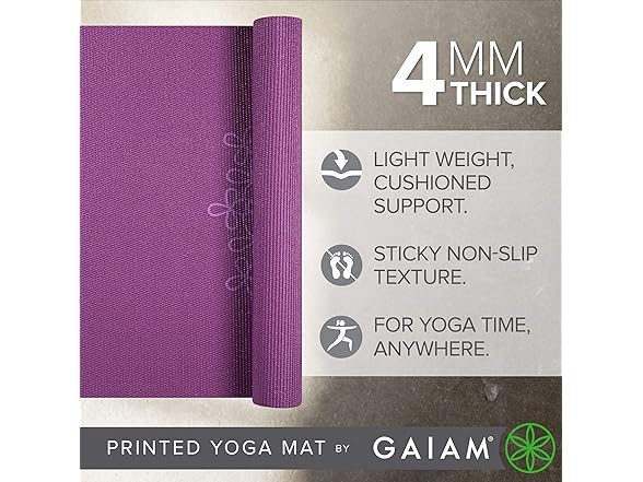 Gaiam Yoga Mat Non Slip 4mm