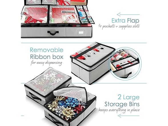 Hearth & Harbor Wrapping Paper Silver Storage Container